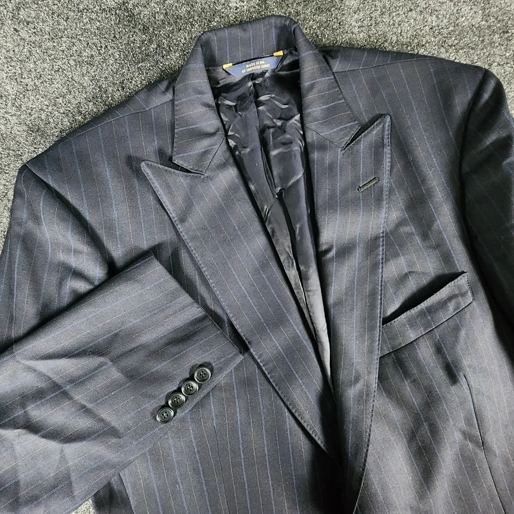 BROOKS BROTHERS 1818 Regent Sport Coat Blazer 40R Saxxon Wool Blue Pin‎ Stripe